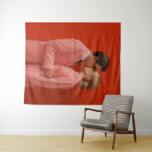 Tenture En amour en rouge (En situation (horizontale))