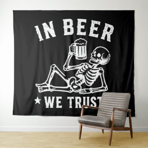 Tenture En bière, nous avons confiance squelette rafraîchi