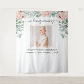 Tenture En Mémoire Amoureuse Photo Blush Pink Peony Memori (Devant)