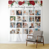 Tenture En souvenir affectueux 20 Photo Fleurs rouges mémo (En situation)