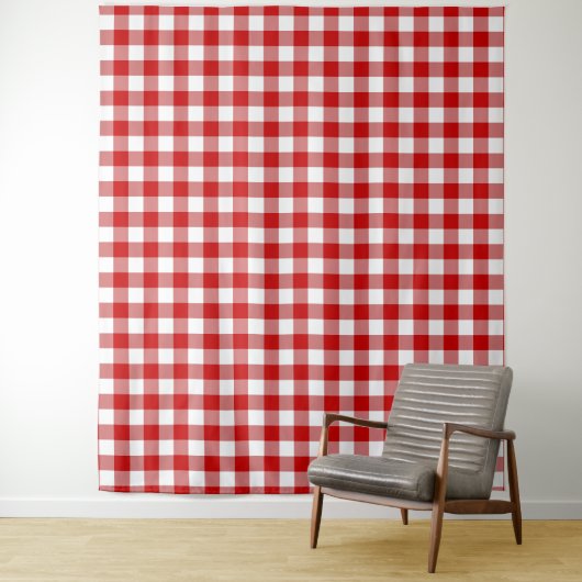 Tenture En vichy rouge et blanc (En situation)
