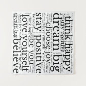 Tenture Encouragement des expressions WordArt Motif noir b (Devant (Horizontal))