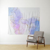 Tenture Encre d'alcool rose, pourpre et bleu (En situation (horizontale))