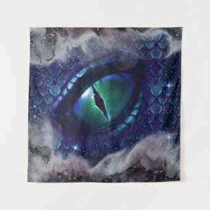 Tenture Encre Glam gothique bleu dragon médiéval