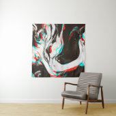 Tenture Encre Marbrée : Texture Glitch Distortie. (En situation (horizontale))