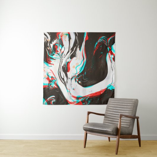 Tenture Encre Marbrée : Texture Glitch Distortie. (En situation (horizontale))