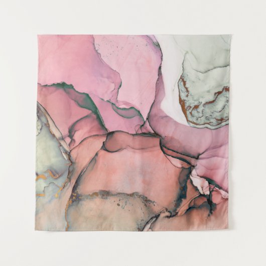 Tenture Encre, peinture, abstraite. Fermeture du tableau. (Devant)