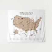 Tenture Enfants explorant la carte du parc national Woodla (Devant (Horizontal))