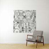 Tenture Engins de ver : Machines Techniques Simples. (En situation (horizontale))