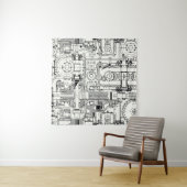 Tenture Engins de ver : Machines Techniques Simples. (En situation)