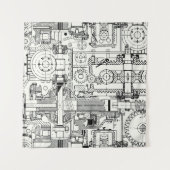 Tenture Engins de ver : Machines Techniques Simples. (Devant)