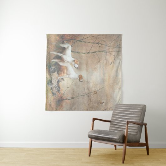 Tenture English Pointer chasse les faisans (En situation (horizontale))