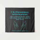 Tenture Enquêteur paranormal avec logo fantôme (Devant (Horizontal))