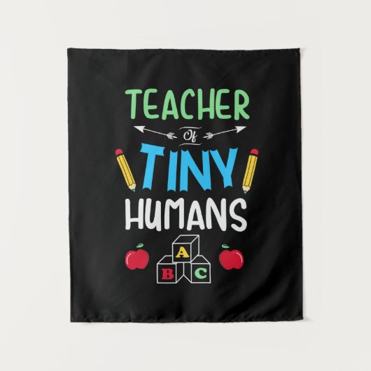 Tenture Enseignant Cadeau enseignant minuscules humains (Devant)
