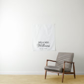 Tenture Enseigne personnalisée de mariage minimaliste mode (En situation)