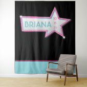 Tenture Enseigne STAR HOLLYWOOD Toile de fond pour soirée (En situation)