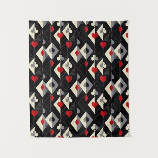 Tenture Enseignes de cartes à jouer au poker.  (Devant)