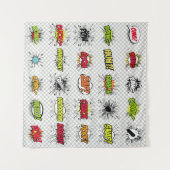 Tenture Ensemble abstrait d'objets pop art sur un dossier (Devant (Horizontal))