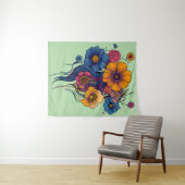 Tenture Ensemble artistique de belles fleurs (En situation (horizontale))