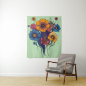 Tenture Ensemble artistique de belles fleurs (En situation)