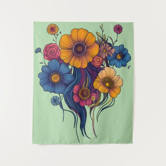Tenture Ensemble artistique de belles fleurs (Devant)