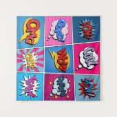 Tenture Ensemble de bulles comiques. Expressions Bom, Cool (Devant (Horizontal))