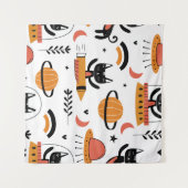 Tenture Ensemble de chats mignons illustration design vint (Devant (Horizontal))