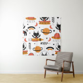 Tenture Ensemble de chats mignons illustration design vint (En situation)