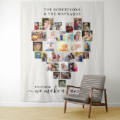 Tenture Ensemble nous créons un collage photo de cœur de f (En situation)