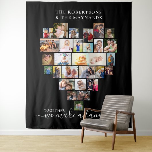 Tenture Ensemble nous formons un cœur de famille 29 Collag (En situation)