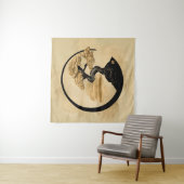 Tenture Enso Zen Circle Bonsai - Golden Sunrise (En situation)