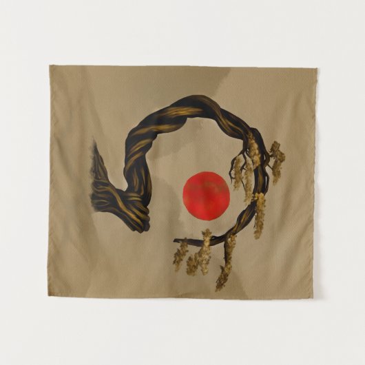 Tenture Enso Zen Circle Bonsai Tree (Devant (Horizontal))