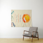 Tenture Ensoleillement et Nuages Jaune Gris Retro Baby Sho (En situation (horizontale))