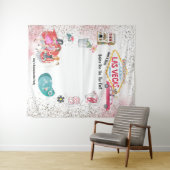 Tenture Enterrement de vie de jeune fille à Las Vegas aqua (En situation (horizontale))