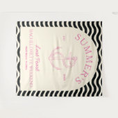 Tenture Enterrement de vie de jeune fille rétro rose tropi (Devant (Horizontal))