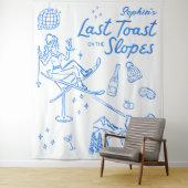 Tenture Enterrement de vie de jeune fille Ski : Derniers T (En situation)