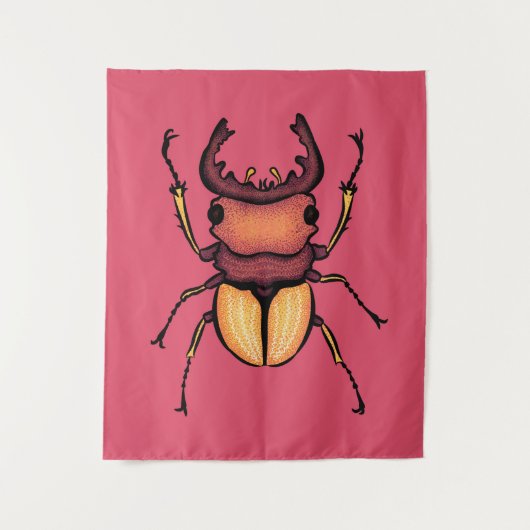 Tenture Entomologie rose de l'insecte du scarabée (Devant)