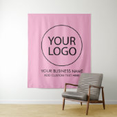 Tenture Entreprise de logo et de texte professionnels rose (En situation)