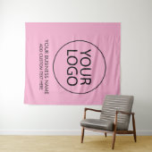 Tenture Entreprise de logo et de texte professionnels rose (En situation (horizontale))