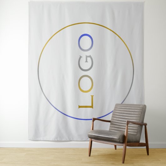 Tenture Entreprise Entreprise Unique Grand Logo sur Gris C (En situation)