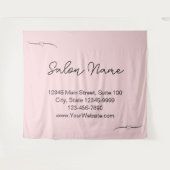 Tenture Entreprise Pale Rose & Noir Nom manuscrit Script (Devant (Horizontal))