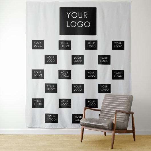 Tenture Entreprise Professionnelle Logo Gris Arrière-plan (En situation)