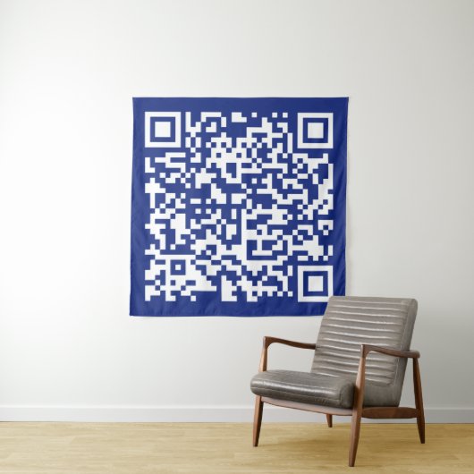 Tenture Entrer l'URL Généré instantanément Code QR | bleu  (En situation (horizontale))