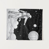 Tenture enture Murale Astronaute Monochrome | Art en Ligne (Devant (Horizontal))