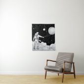 Tenture enture Murale Astronaute Monochrome | Art en Ligne (En situation)