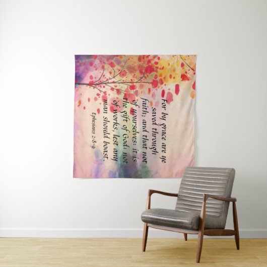 Tenture Éphésiens 2:8-9 (En situation (horizontale))