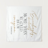 Tenture Éphésiens 3:20 Bible Verse Noir Blanc Or (Devant (Horizontal))