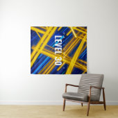 Tenture Epic Glowing Yellow Cyan Light Trails Cyberpunk (En situation (horizontale))