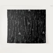 Tenture Équations de formules mathématiques en noir et bla (Devant (Horizontal))