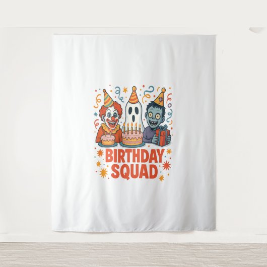 Tenture Équipe d'anniversaire Halloween Clown sinistre Fan (Devant)